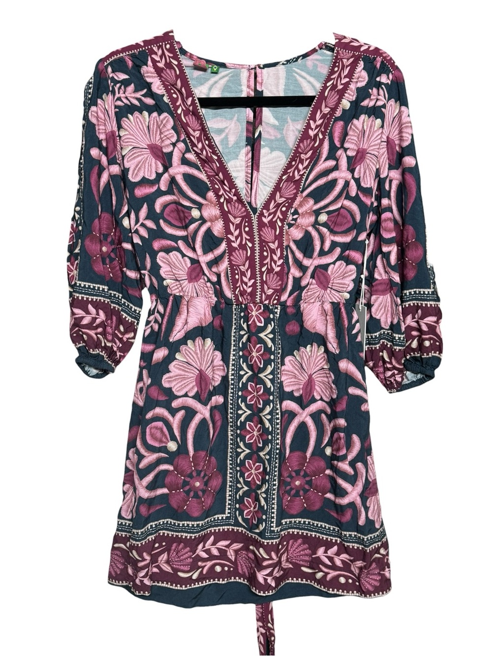 FARM Rio Seashell Tapestry Balloon-Sleeve Minidress - Picture 5 of 7